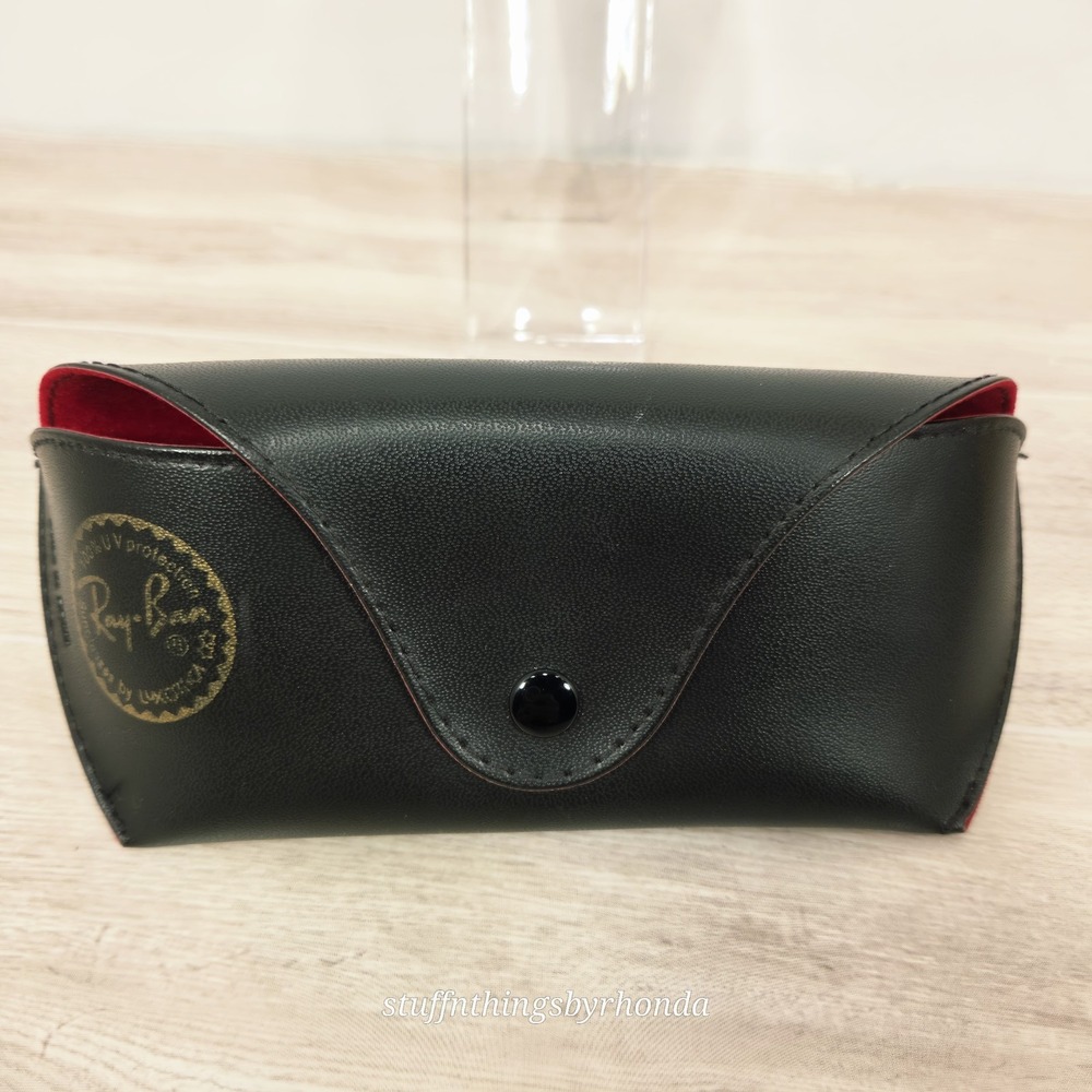 Ray-Ban Black Sunglasses Eyeglasses Case Soft Shell Red Felt Lined